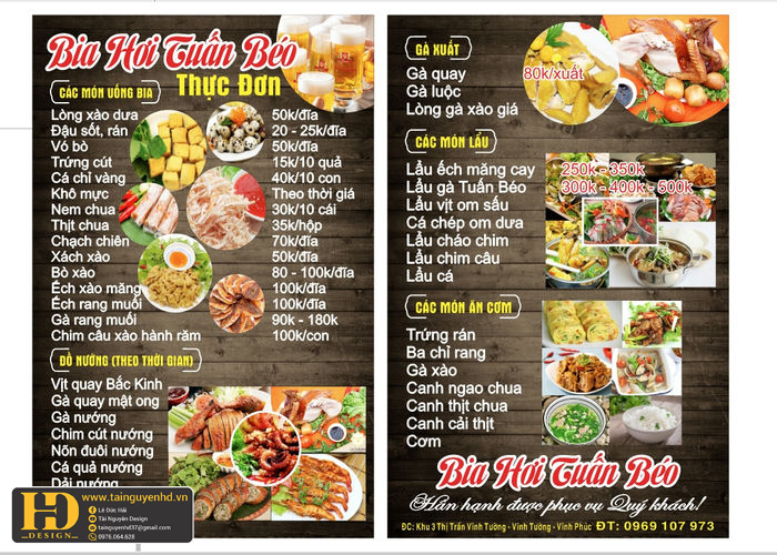 Mẫu Menu Nhà Hàng, Quán Ăn Vặt (62)