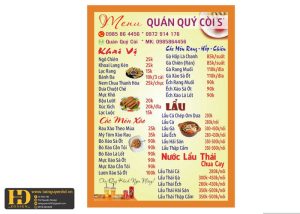 Mẫu Menu Nhà Hàng, Quán Ăn Vặt (75)