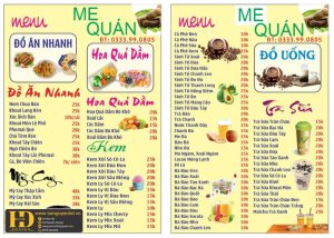 Mẫu Menu Nhà Hàng, Quán Ăn Vặt (77)