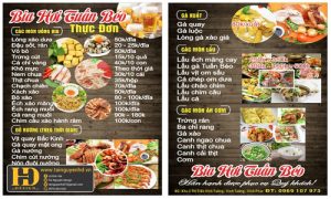 Menu Bia Hơi Tuấn Béo