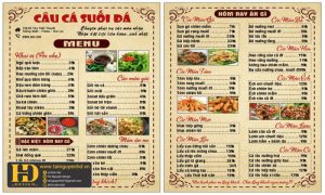 Menu Câu Cá Suối Đá