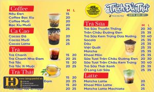 Menu Decan xe bán hàng