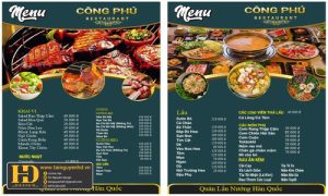 Menu Nhà Hàng Công Phú