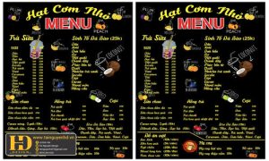 Menu Quán Ăn Vặt Cơm Nhỏ
