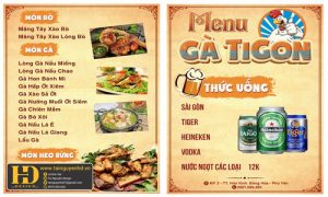 Menu Quán Gà Tigon