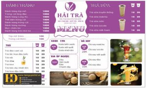 Menu Quán Giải Khát Hải Trà