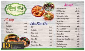 Menu Quán Mỳ Cay Hồng Thỏ