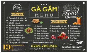 Menu Quán Nhậu Gà Gặm