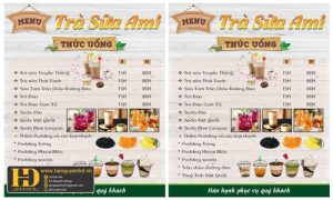 Menu Quán Trà Sữa Ami