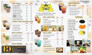 Menu Quán Trà Sữa Chị Tâm