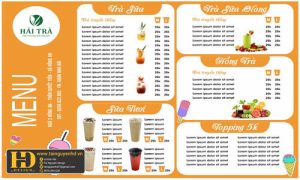 Menu Quán Trà Sữa Hải Trà