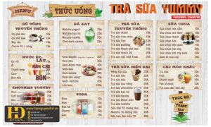 Menu Quán Trà Sữa Yummy