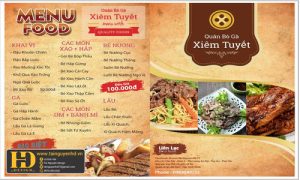 Menu Quán Xiêm Tuyết