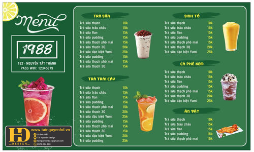 Menu Trà Chanh Bụi Phố