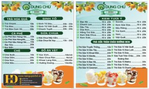Menu Trà Sữa Kiều Dung