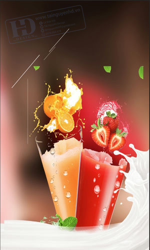 Poster Trà Sữa - Sinh Tố - Nước Ép Trái Cây (2)