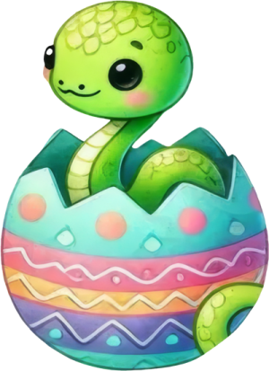 Rắn Lục Chibi PNG (3)