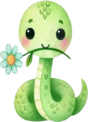 Rắn Lục Chibi PNG (5)