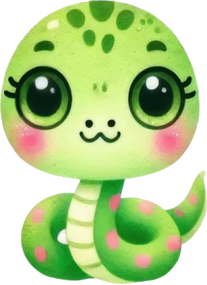 Rắn Lục Chibi PNG (8)