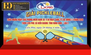 Backdrop Giải Pickleball chào mừng 30-4 và 01-5