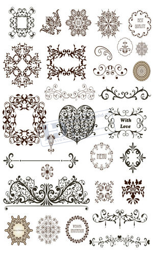 Mẫu Vector Hoa Văn Trang Trí, Hoa Góc, Họa Tiết (5)