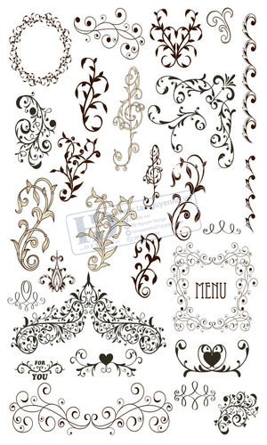 Mẫu Vector Hoa Văn Trang Trí, Hoa Góc, Họa Tiết (6)