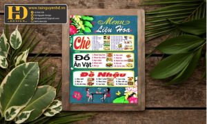Mẫu menu Liệu Hoa chè và đồ ăn vặt