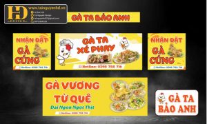 Trang trí xe bán hàng gà ta xé phay Bảo Anh