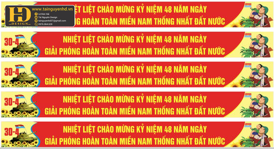 Vector Băng Rôn Khẩu Hiệu Đại Lễ 30-4 1