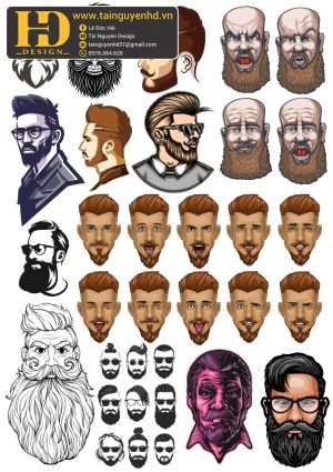 Vector Barber Shop, Hair Men (8)