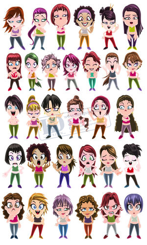 Vector  Bé Gái, Chibi Bé Gái