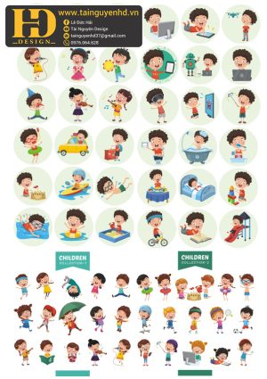Vector Bé Trai, Bé Gái, Chibi (10)