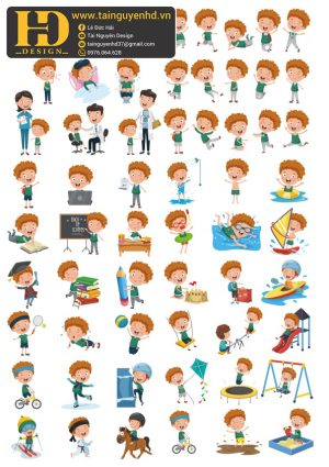 Vector Bé Trai, Bé Gái, Chibi (12)