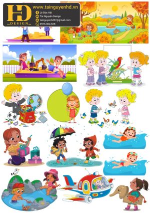 Vector Bé Trai, Bé Gái, Chibi (2)