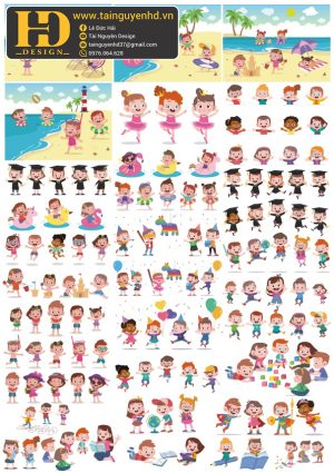 Vector Bé Trai, Bé Gái, Chibi (3)