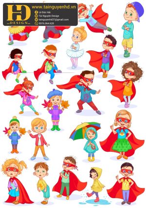 Vector Bé Trai, Bé Gái, Chibi (6)