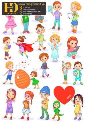 Vector Bé Trai, Bé Gái, Chibi (8)