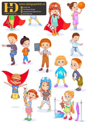 Vector Bé Trai, Bé Gái, Chibi (9)