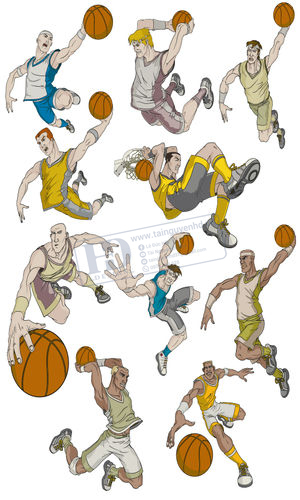 Vector Cầu Thủ Chơi Bóng Rổ