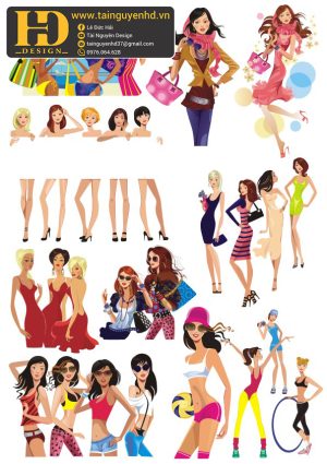Vector Cô Gái Thời Trang, Girl Fashion (1)
