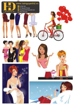 Vector Cô Gái Thời Trang, Girl Fashion (3)
