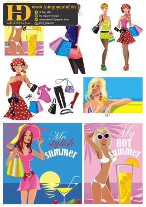 Vector Cô Gái Thời Trang, Girl Fashion (4)