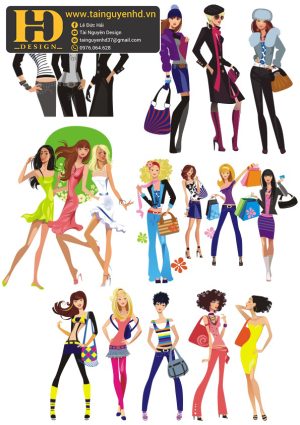 Vector Cô Gái Thời Trang, Girl Fashion (5)