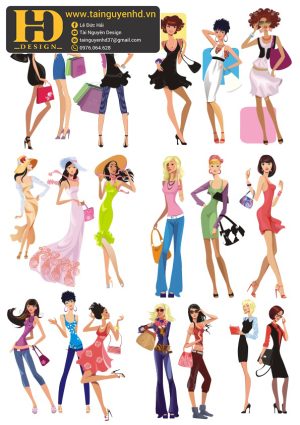 Vector Cô Gái Thời Trang, Girl Fashion (6)