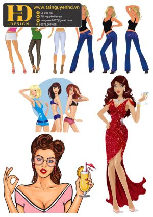 Vector Cô Gái Thời Trang, Girl Fashion (7)