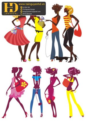 Vector Cô Gái Thời Trang, Girl Fashion (8)