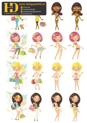 Vector Cô Gái Thời Trang, Girl Fashion (9)