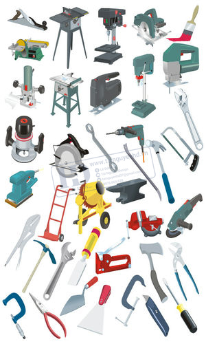 Vector Đồ Dùng Cơ Khí, Kìm, Búa, Kéo (1)
