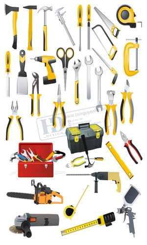 Vector Đồ Dùng Cơ Khí, Kìm, Búa, Kéo (2)