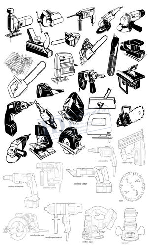 Vector Đồ Dùng Cơ Khí, Kìm, Búa, Kéo (4)